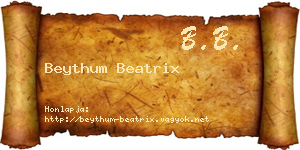 Beythum Beatrix névjegykártya